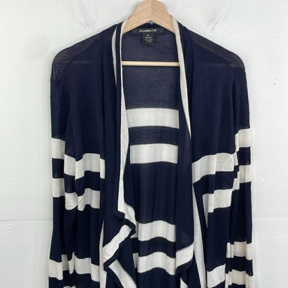 89th & Madison Waterfall Knit Cardigan Striped Size  XL - Picture 2 of 8